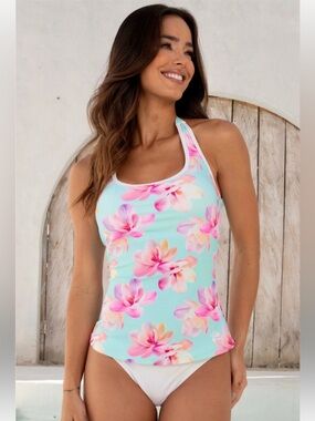 Hapari Petunia Pop Sport Tankini (Top Only) - Size M - New With Tags